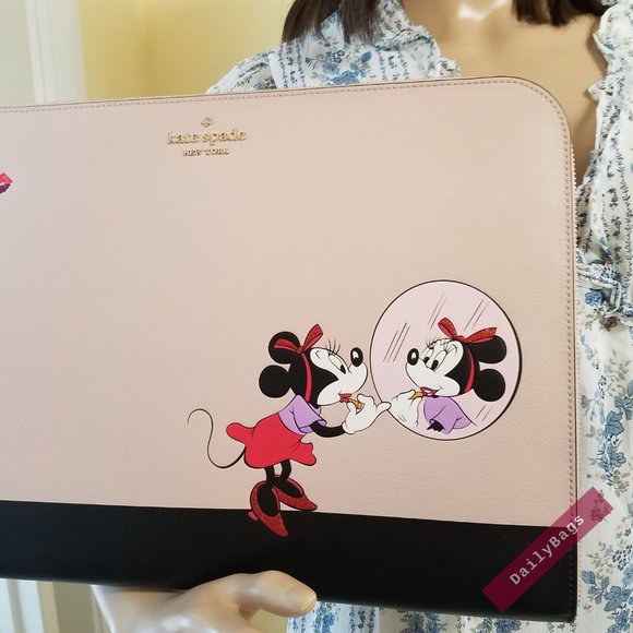 kate spade Bags Kate Spade Lzip Minnie Mouse Laptop Case Beige